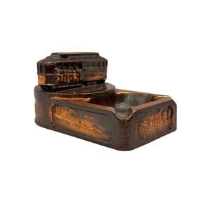 Unbranded San Francisco Cable Car Ashtray Table Lighter Skyline Bridge Vintage